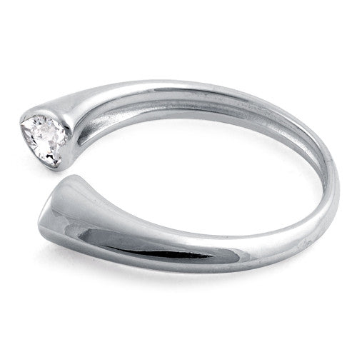 Sterling Silver Clear U Shaped Clear CZ Eternity Ring