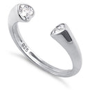 Sterling Silver Clear U Shaped Clear CZ Eternity Ring