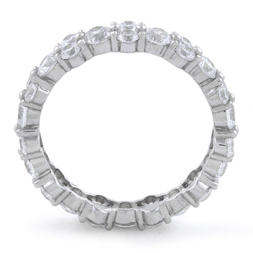 Sterling Silver Cluster Eternity CZ Ring