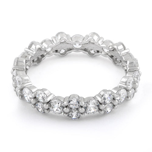 Sterling Silver Cluster Eternity CZ Ring