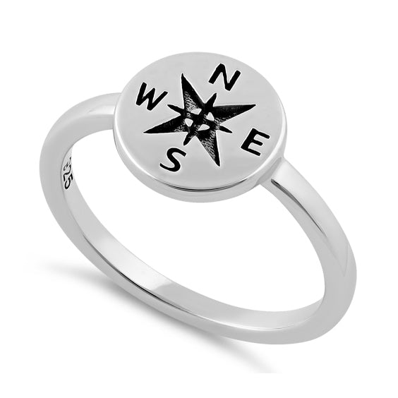 Sterling Silver Compass Ring