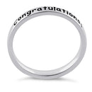 Sterling Silver "Congratulations! Wishing you all the best!" Ring