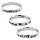 Sterling Silver "Congratulations! Wishing you all the best!" Ring