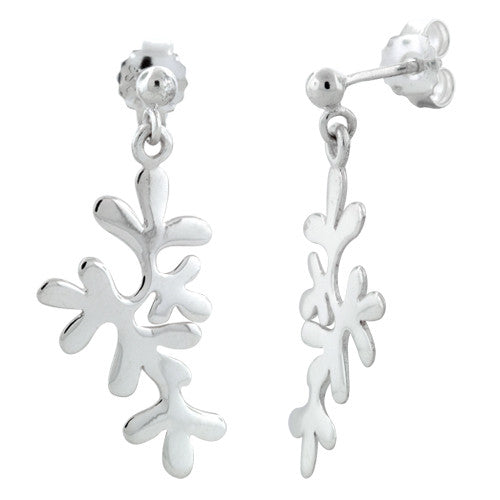Sterling Silver Coral Dangle Earrings