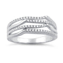 Sterling Silver Crooked CZ Ring