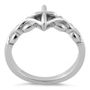 Sterling Silver Cross Leaf Ring