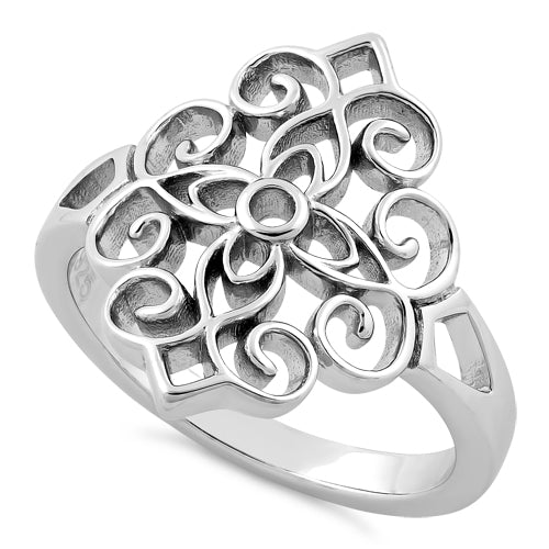 Sterling Silver Cross Vines Ring