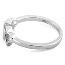 Sterling Silver Cross with 2 Hearts Ring