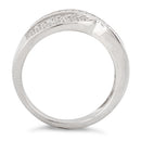 Sterling Silver Crossroad Pave CZ Ring