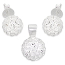 Sterling Silver Crystal Ball CZ Set
