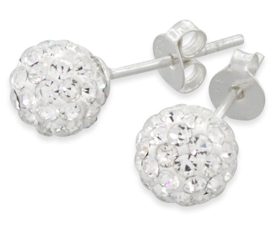 Sterling Silver Crystal Ball CZ Set