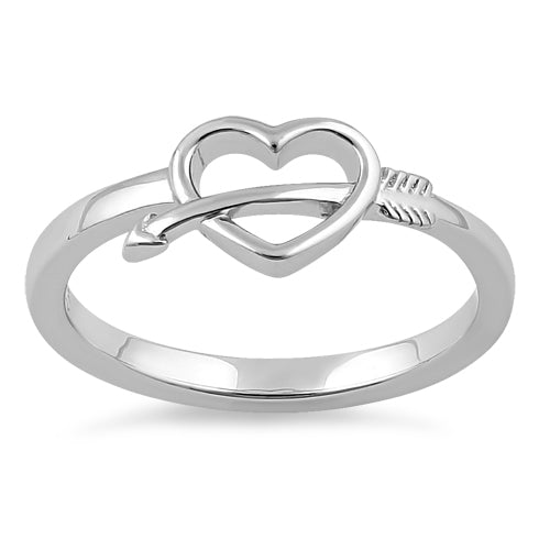 Sterling Silver Cupid's Arrow Heart Ring