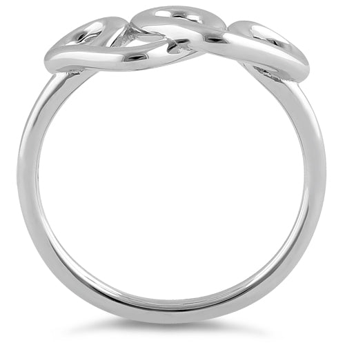 Sterling Silver Curly Hearts Ring