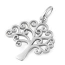 Sterling Silver Curly Hearts Tree of Life Pendant