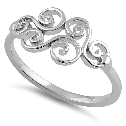 Wholesale Sterling Silver Curly Waves Ring for Sale- Wholesale Sparkle