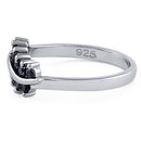 Sterling Silver Curve Black CZ Ring