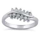 Sterling Silver Curve Clear CZ Ring