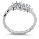Sterling Silver Curve Clear CZ Ring