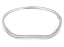 Sterling Silver Curve Pave CZ Bangle Bracelet