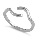 Sterling Silver Curved Line Ring