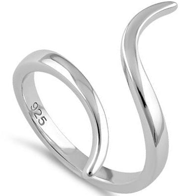 Sterling Silver Curved Line Ring