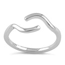 Sterling Silver Curved Line Ring