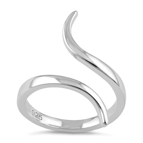 Sterling Silver Curved Line Ring