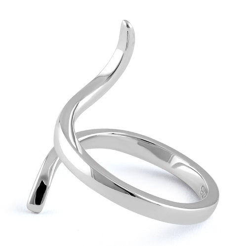 Sterling Silver Curved Line Ring