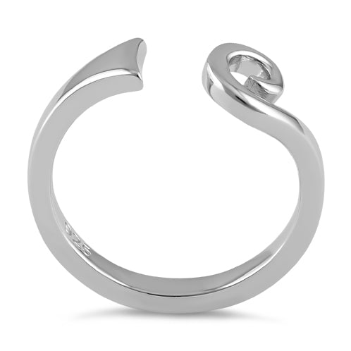 Sterling Silver Swirl Bar Line Ring