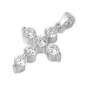 Sterling Silver Small CZ Cross Pendant