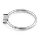 Sterling Silver Dainty Baguette Straight Clear CZ Ring