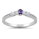 Sterling Silver Amethyst CZ Ring