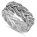 Sterling Silver Deep Woven Ring