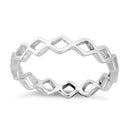 Sterling Silver Diamond Chain Ring
