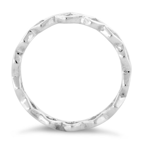 Sterling Silver Diamond Chain Ring