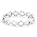 Sterling Silver Diamond Chain Ring