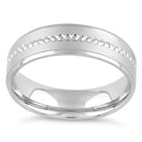 Sterling Silver Diamond Cut Circles Wedding Band Ring