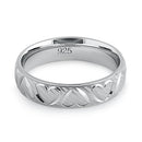 Sterling Silver Diamond Cut Heart Band Ring
