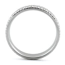 Sterling Silver Diamond Cut Oval Wedding Band Ring