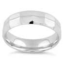 Sterling Silver Diamond Cut Pattern Wedding Band Ring