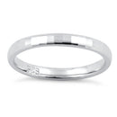 Sterling Silver Diamond Faceted Pattern Wedding Band Ring 2.5mm
