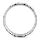 Sterling Silver Diamond Cut Pattern Wedding Band Ring