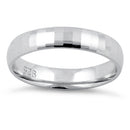 Sterling Silver Diamond Cut Pattern Wedding Band Ring 4mm