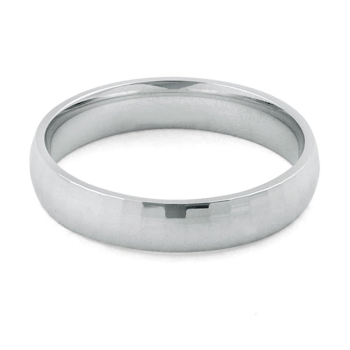 Sterling Silver Diamond Cut Pattern Wedding Band Ring 4mm