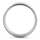 Sterling Silver Diamond Cut Pyramid Pattern Wedding Band Ring