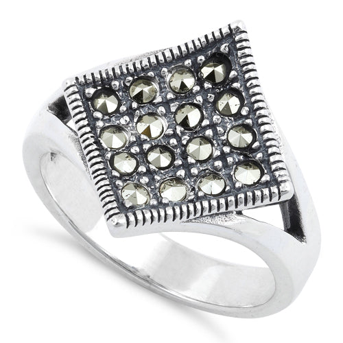 Sterling Silver Diamond Marcasite Ring