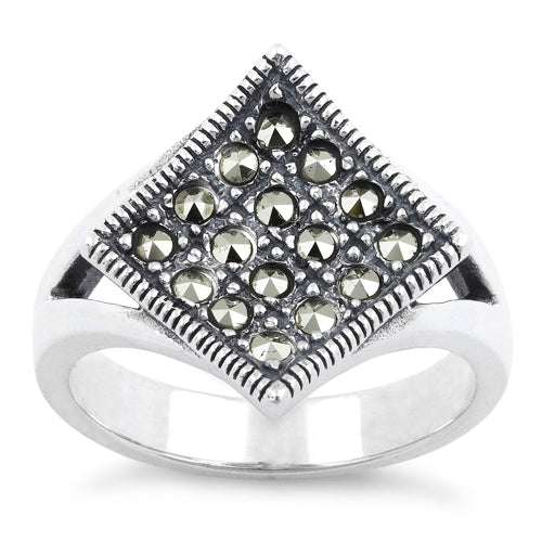 Sterling Silver Diamond Marcasite Ring