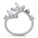 Sterling Silver Double Butterfly CZ Ring