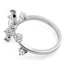 Sterling Silver Double Butterfly CZ Ring