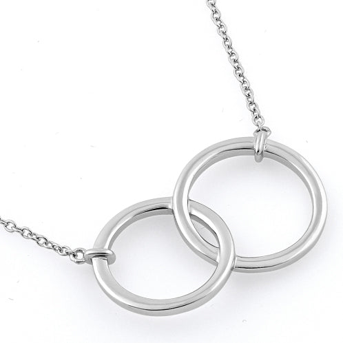 Sterling Silver Double Circle Necklace